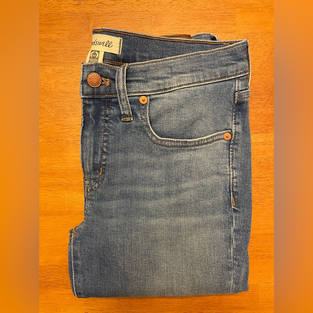 Madewell light blue wash denim skinny jean